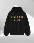 Fear of God Essentials FW24 Black Yellow State Hoodie