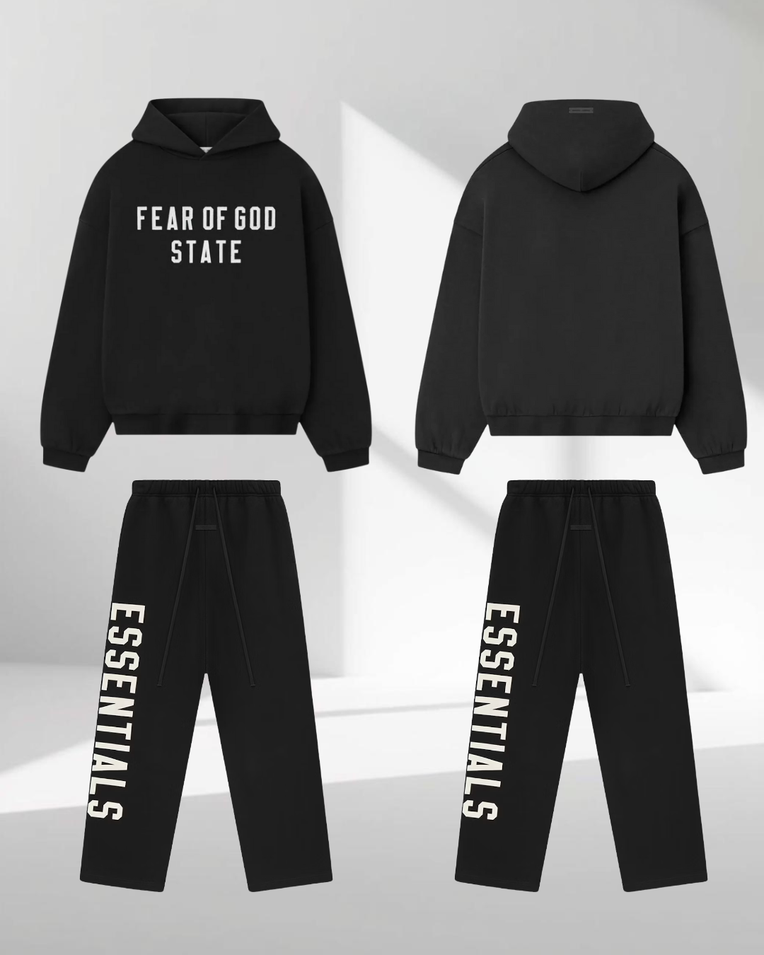 Fear Of God State 90's fit essentials set jet black
