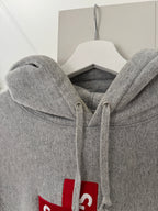Supreme Cross Box Logo Hooded Sweatshirt Heather Grey