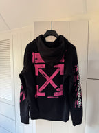 Off white hooded sweatshirt black/pink