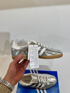 Adidas Samba OG – Silver Metallic Cracked Leather