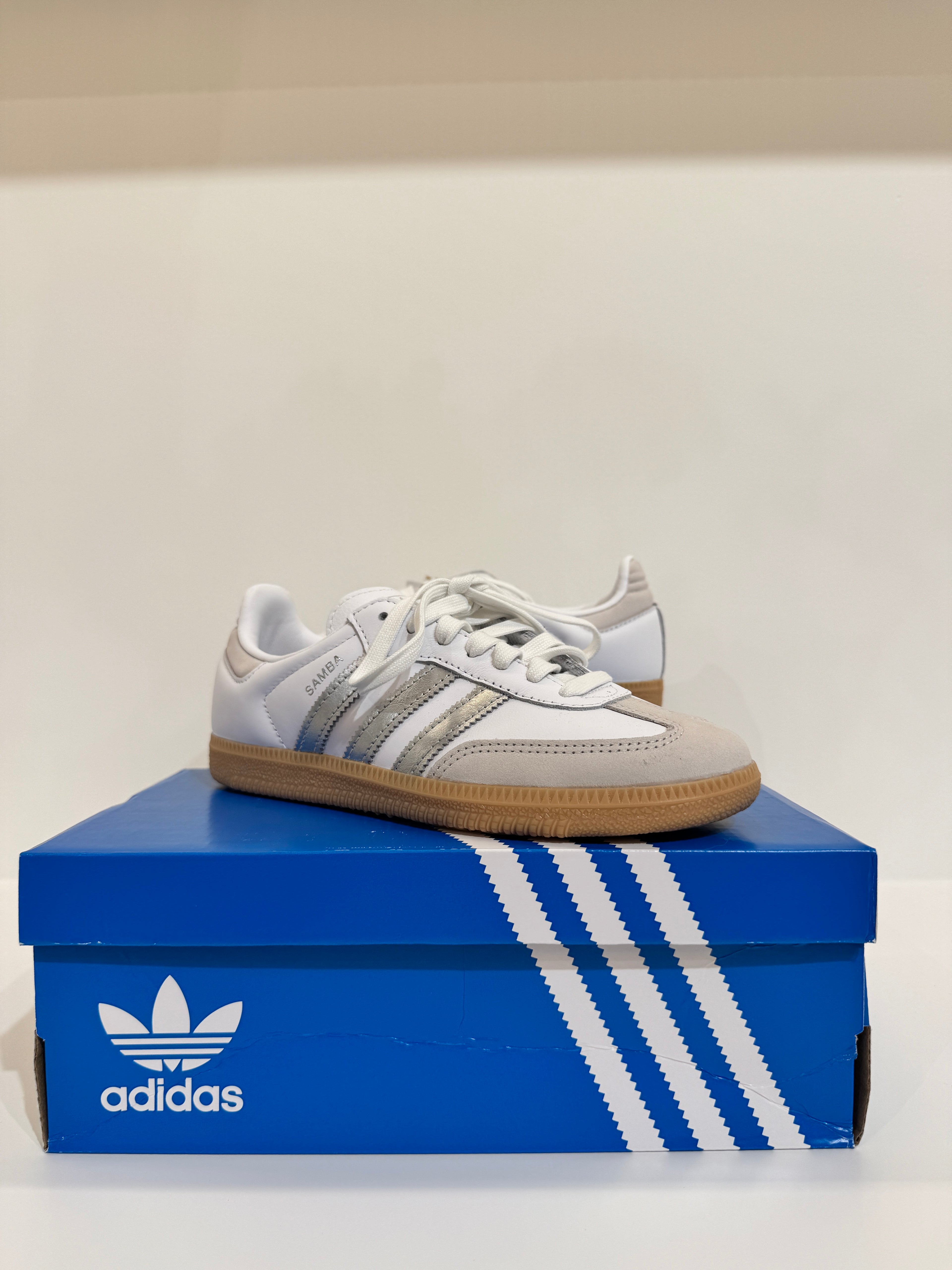 adidas Samba OG White Silver Metallic Grey