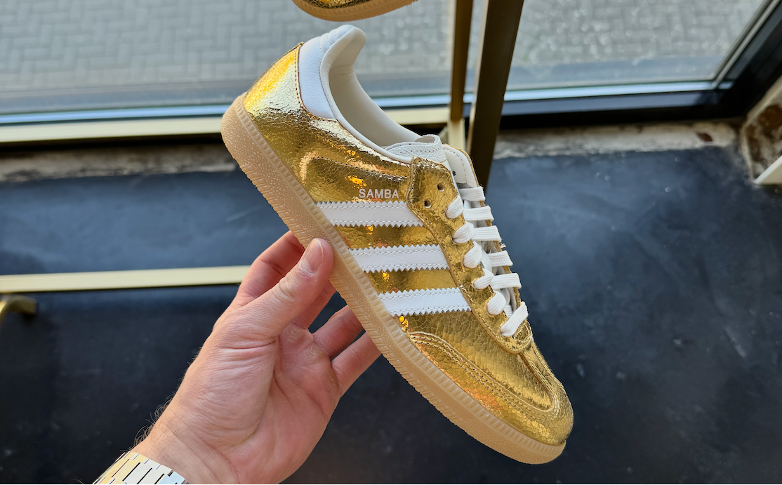 adidas Samba OG Gold Metallic Cracked Leather