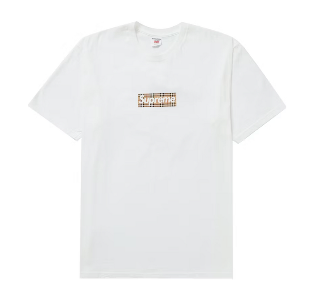 Supreme Burberry Box Logo Tee White