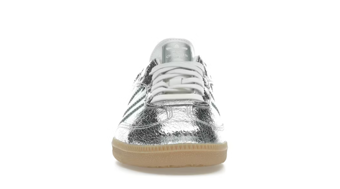 adidas Samba OG Silver Metallic Cracked Leather (Women's)