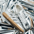 adidas Samba OG Silver Metallic Cracked Leather (Women's)
