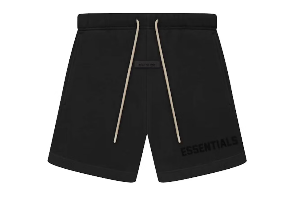 Fear of God Essentials Cream Drawstring Sweatshort Jet Black