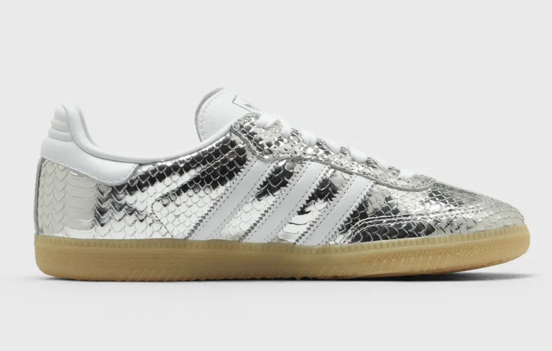 adidas Samba Patent Snakeskin Silver Metallic