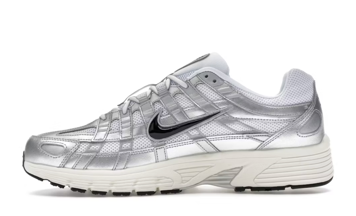 Nike P-6000 White Metallic Silver Flat Silver Black