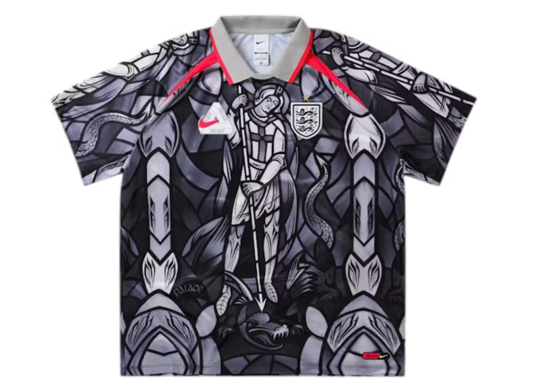 Palace x Nike England Dri-FIT Football Jersey Pewter Grey/Bright Crimson