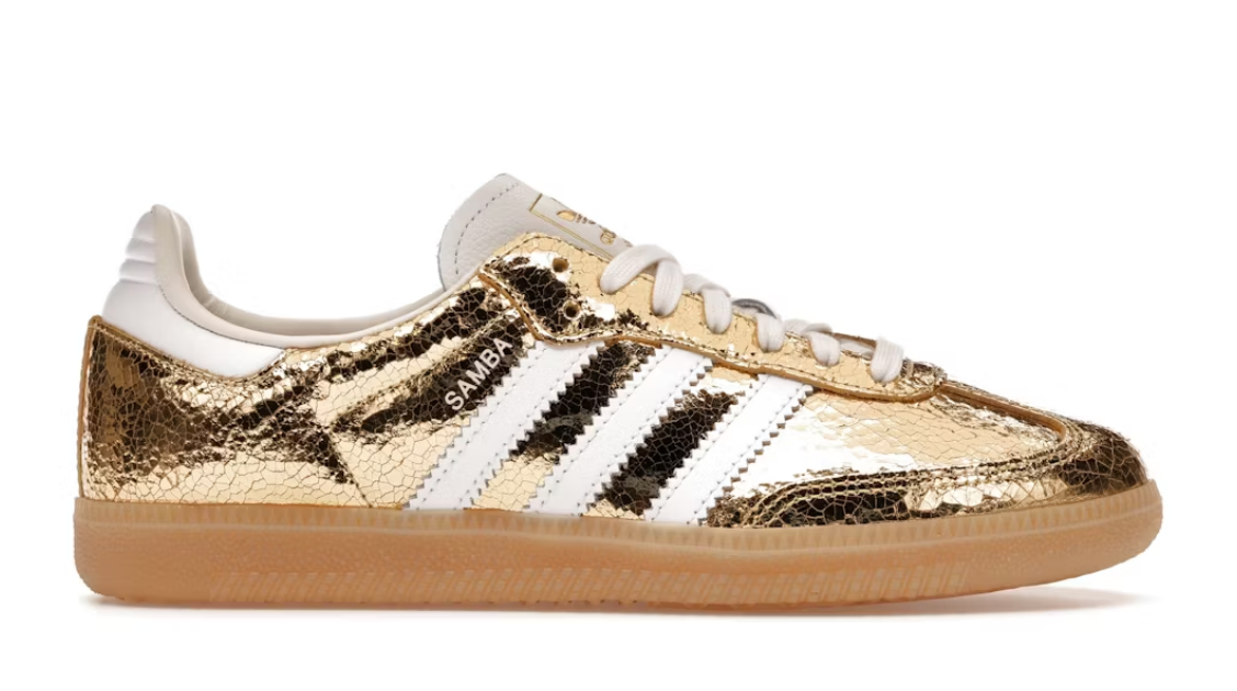 adidas Samba OG Gold Metallic Cracked Leather