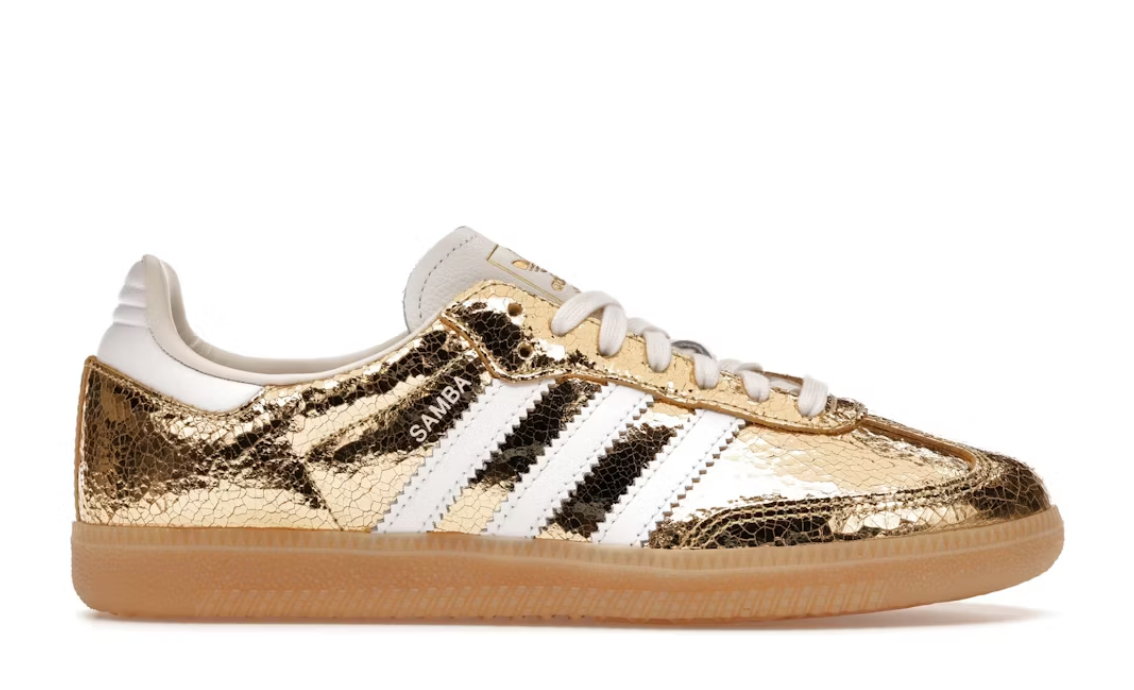 adidas Samba OG Gold Metallic Cracked Leather
