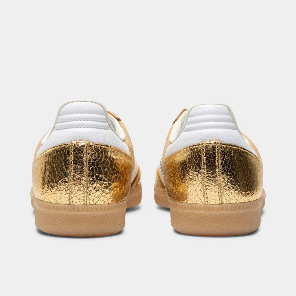 adidas Samba OG Gold Metallic Cracked Leather (Women's)